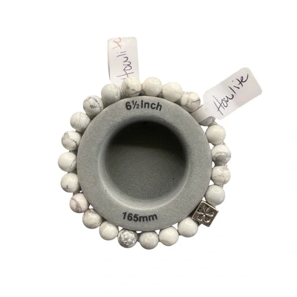Howlite White,Grey, gemstone with silver bracelet, New - Picture 4 of 8